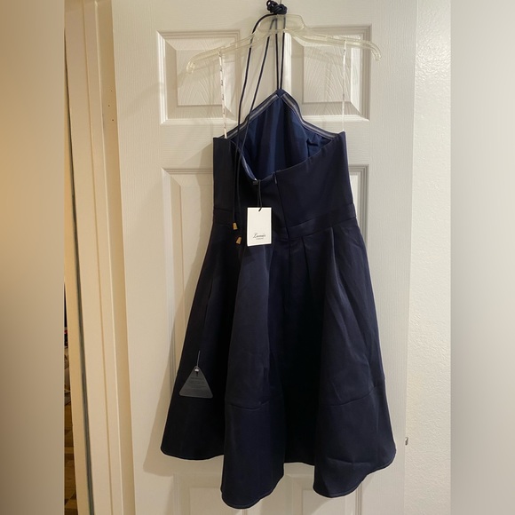 Brand New, Never Worn Navy Blue Cocktail Dress With Small Cutout - Picture 2 of 4